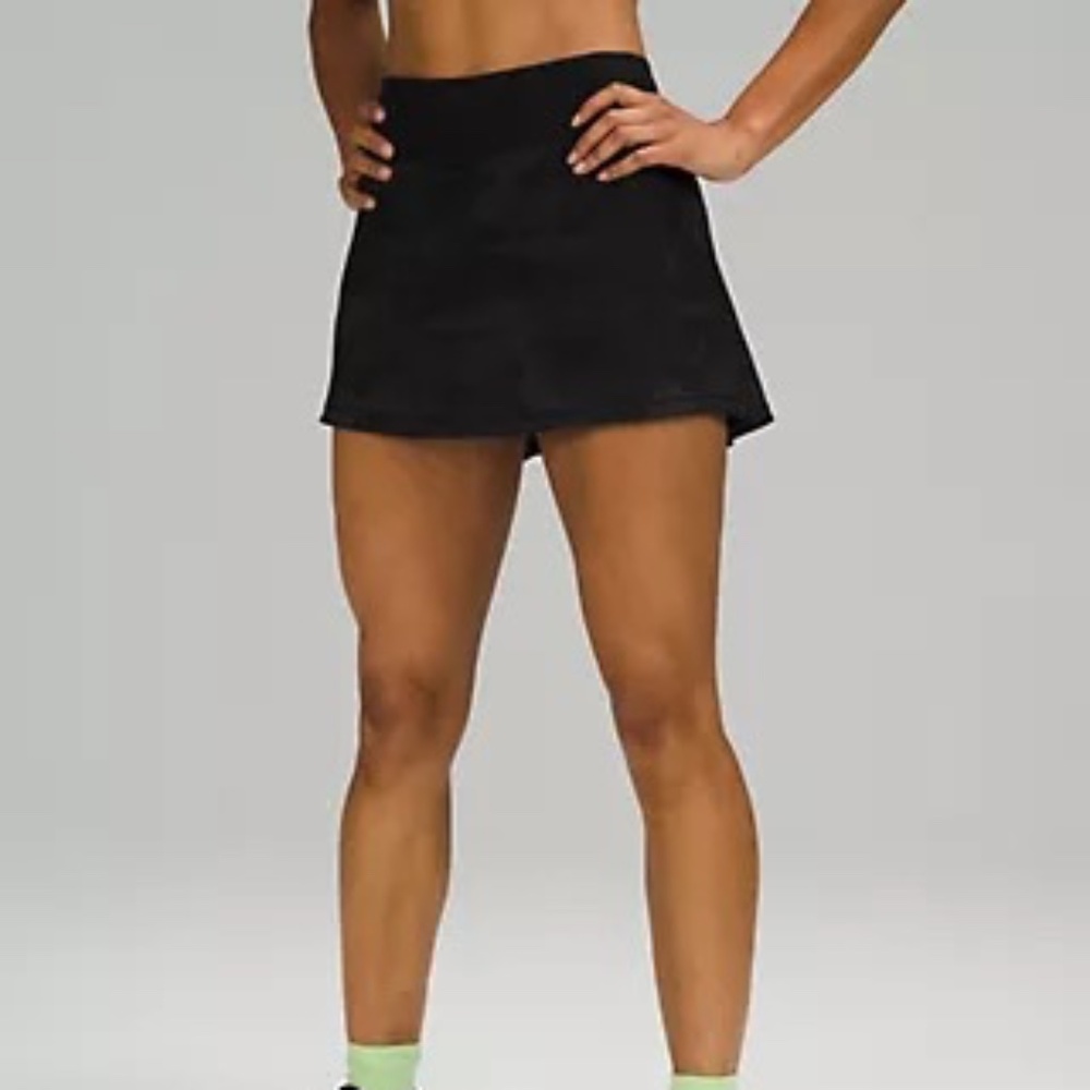 Lululemon Pace Rival Mid-Rise Skirt Long Heritage 365 Camo Deep Coal Multi/Black